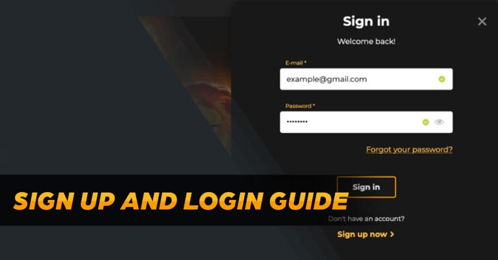Sign up and login guide